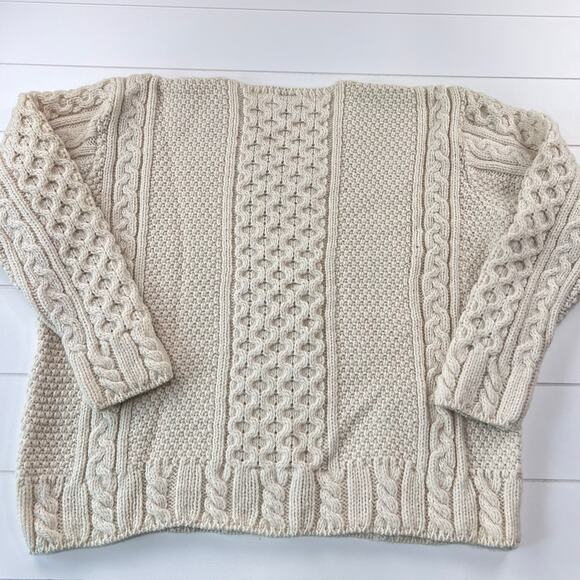 Paul James Wool Cable knit V-neck Sweater women’s size medium - Picture 2 of 7